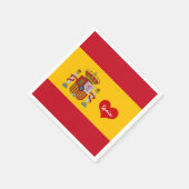 Spaanse vlag met rood hart - mode/sportventilatore servet (Hoek)