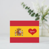 Spaanse vlag met rood hart - Spanje/Europa Briefkaart (Staand voorkant)