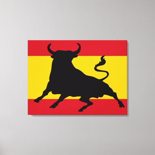Spaanse vlag met stier canvas afdruk (Voorkant)