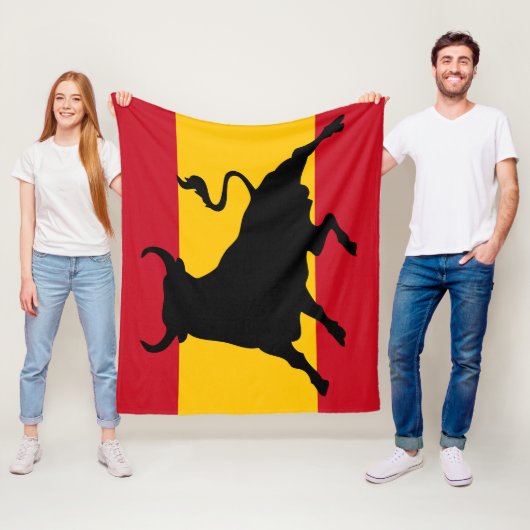 Spaanse vlag met stier fleece deken (In situ)
