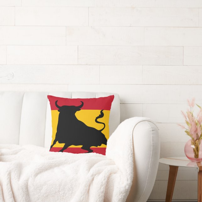 Spaanse vlag met stier kussen (Bank)