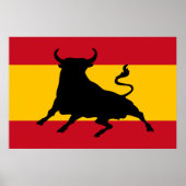 Spaanse vlag met stier poster (Voorkant)