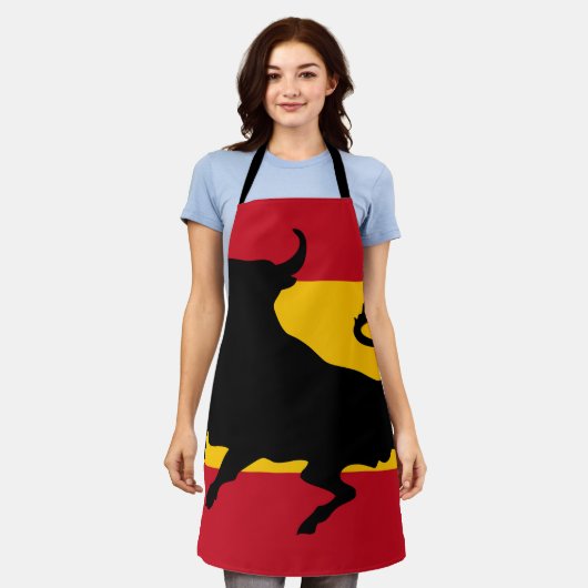 Spaanse vlag met stier schort (Gedragen)