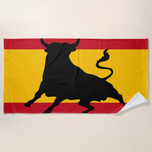 Spaanse vlag met stier strandlaken (Voorkant)