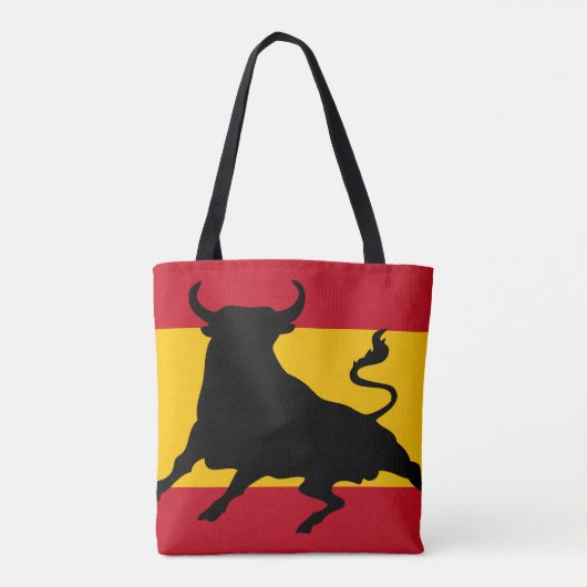Spaanse vlag met stier tote bag (Achterkant)