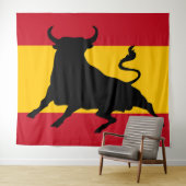 Spaanse vlag met stier wandkleed (In Situ (horizontaal))