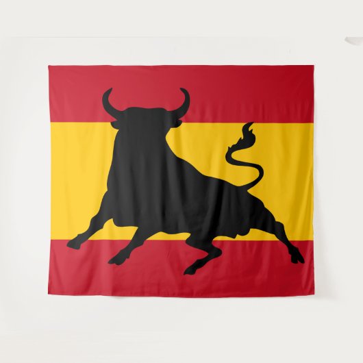 Spaanse vlag met stier wandkleed (Voorkant (horizontaal))