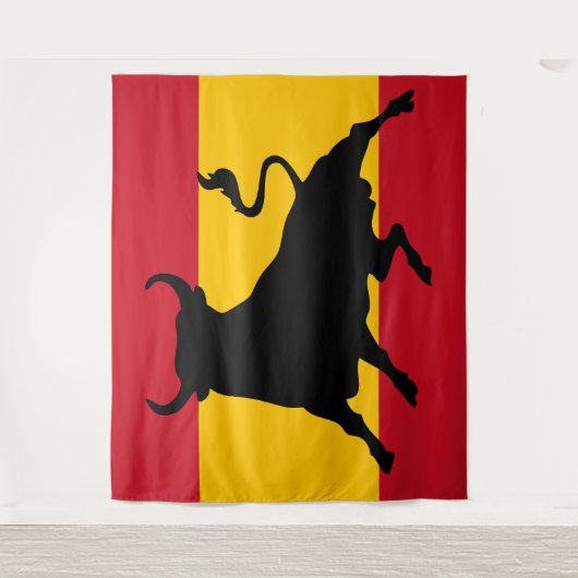 Spaanse vlag met stier wandkleed (Voorkant)