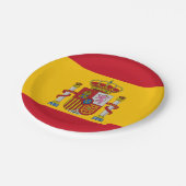 Spaanse vlag papieren bordje (Gekanteld)