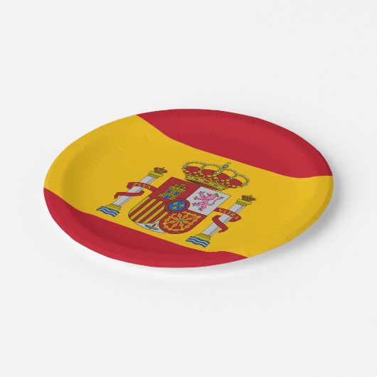 Spaanse vlag papieren bordje (Gekanteld)