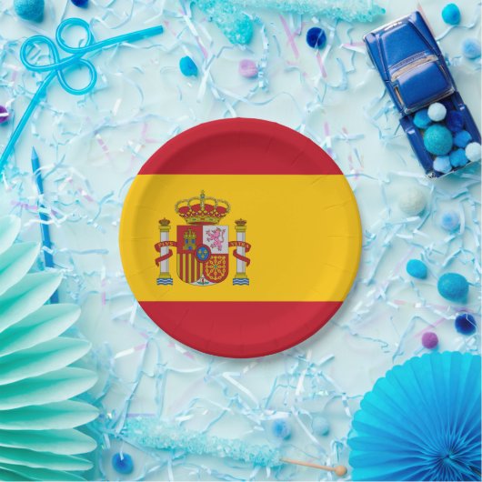 Spaanse vlag papieren bordje (Feest)