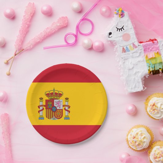 Spaanse vlag papieren bordje (Feest)