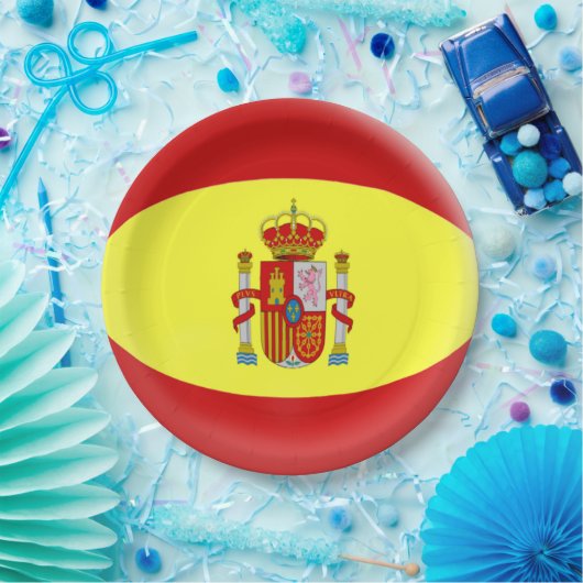 Spaanse vlag papieren bordje (Feest)