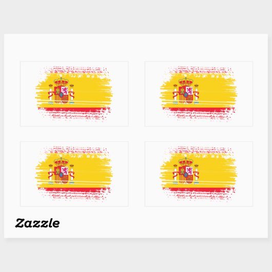 Spaanse vlag rechthoekige sticker (Vel)