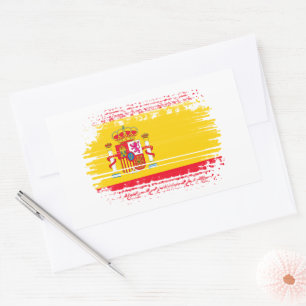 Spaanse vlag rechthoekige sticker