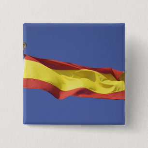 Spaanse vlag RF) Vierkante Button 5,1 Cm