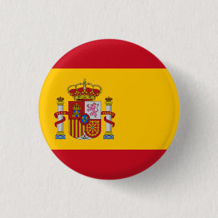 Spaanse vlag ronde button 3,2 cm