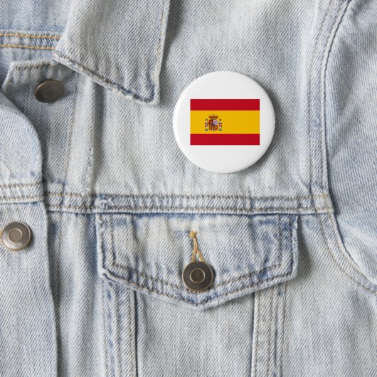 Spaanse vlag ronde button 5,7 cm (In situ)
