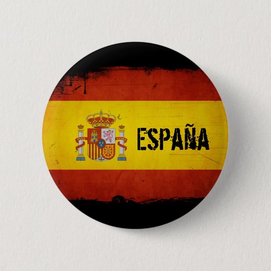 Spaanse vlag ronde button 5,7 cm (Voorkant)