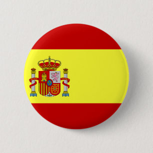 Spaanse vlag ronde button 5,7 cm