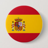 Spaanse vlag ronde button 7,6 cm (Voorkant)