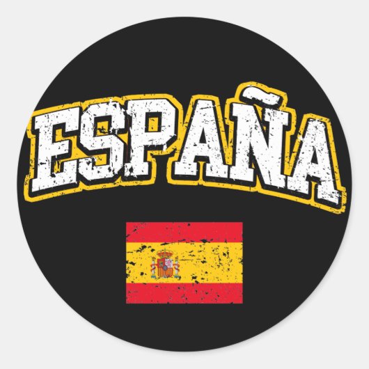 Spaanse vlag ronde sticker (Voorkant)