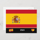 Spaanse vlag & Spaans reizen / Spanje Briefkaart (Voorkant / Achterkant)