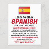 Spaanse vlag, Spaans taalcursus Adverteren Flyer (Voorkant)