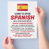 Spaanse vlag, Spaans taalcursus Adverteren Flyer (Hand)