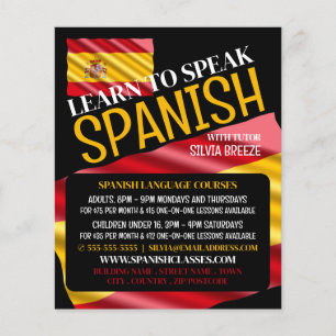 Spaanse vlag, Spaans taalcursus Adverteren Flyer