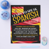 Spaanse vlag, Spaans taalcursus Adverteren Flyer (Enkel)