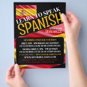 Spaanse vlag, Spaans taalcursus Adverteren Flyer (Hand)
