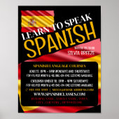 Spaanse vlag, Spaans taalcursus Adverteren Poster (Voorkant)