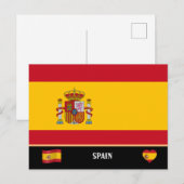 Spaanse vlag & Spaanse land reis / Spanje Briefkaart (Voorkant / Achterkant)