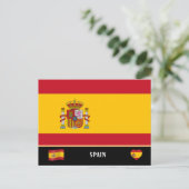 Spaanse vlag & Spaanse land reizen / Spanje Briefkaart (Staand voorkant)