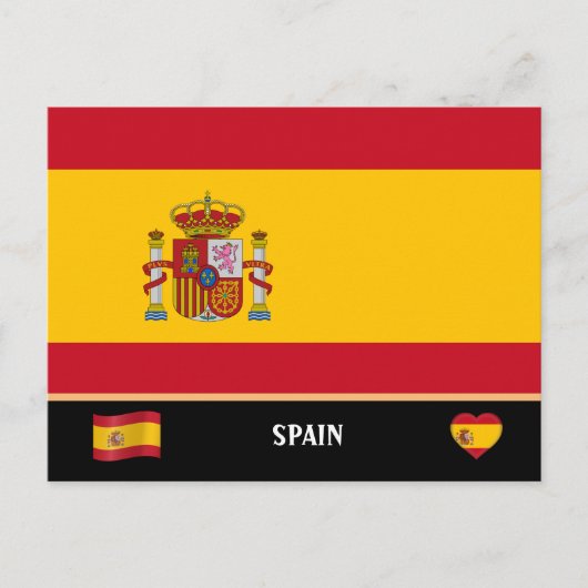 Spaanse vlag & Spaanse land reizen / Spanje Briefkaart (Voorkant)