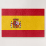 Spaanse vlag (Spanje) Legpuzzel<br><div class="desc">Dit ontwerp is voorzien van de vlag van Spanje (in het Spaans "España" genoemd), officieel het Koninkrijk Spanje (in het Spaans "Reino de España" genoemd), een land in Zuid-West-Europa met een aantal gebieden over de Straat van Gibraltar en de Atlantische Oceaan. Het continentale Europese grondgebied ligt op het Iberisch schiereiland....</div>