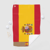 Spaanse vlag & Spanje monogrammen/naam Golf Towel Golfhanddoek (Insitu)
