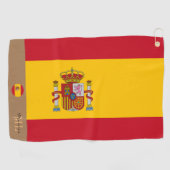 Spaanse vlag & Spanje monogrammen/naam Golf Towel Golfhanddoek (Horizontaal)