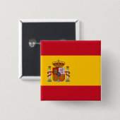 Spaanse vlag (Spanje) Vierkante Button 5,1 Cm (Voorkant /achterkant)