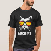 Spaanse vlag van Barcelona Cat T-shirt (Voorkant)