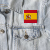Spaanse vlag vierkante button 5,1 cm (In situ)