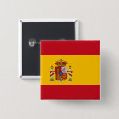 Spaanse vlag vierkante button 5,1 cm (Voorkant /achterkant)