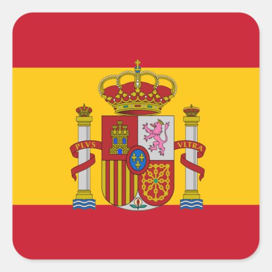 Spaanse vlag vierkante sticker (Voorkant)