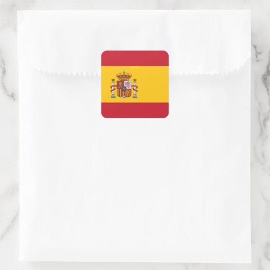 Spaanse vlag vierkante sticker (Tas)