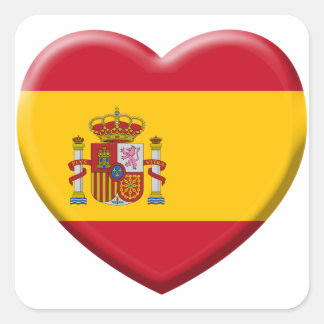 Spaanse vlag vierkante sticker