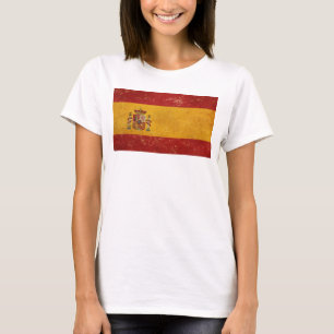 Spaanse Vlag Vintage Grunge Vrouwen Wit T-shirt