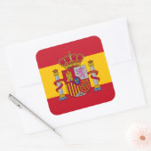 Spaanse vlag & wapen, Vlag van Spanje Vierkante Sticker (Envelop)