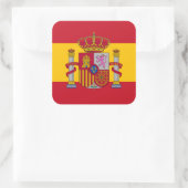 Spaanse vlag & wapen, Vlag van Spanje Vierkante Sticker (Tas)