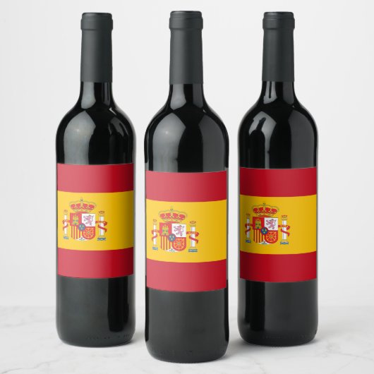 Spaanse vlag wijn etiket (Flessen)